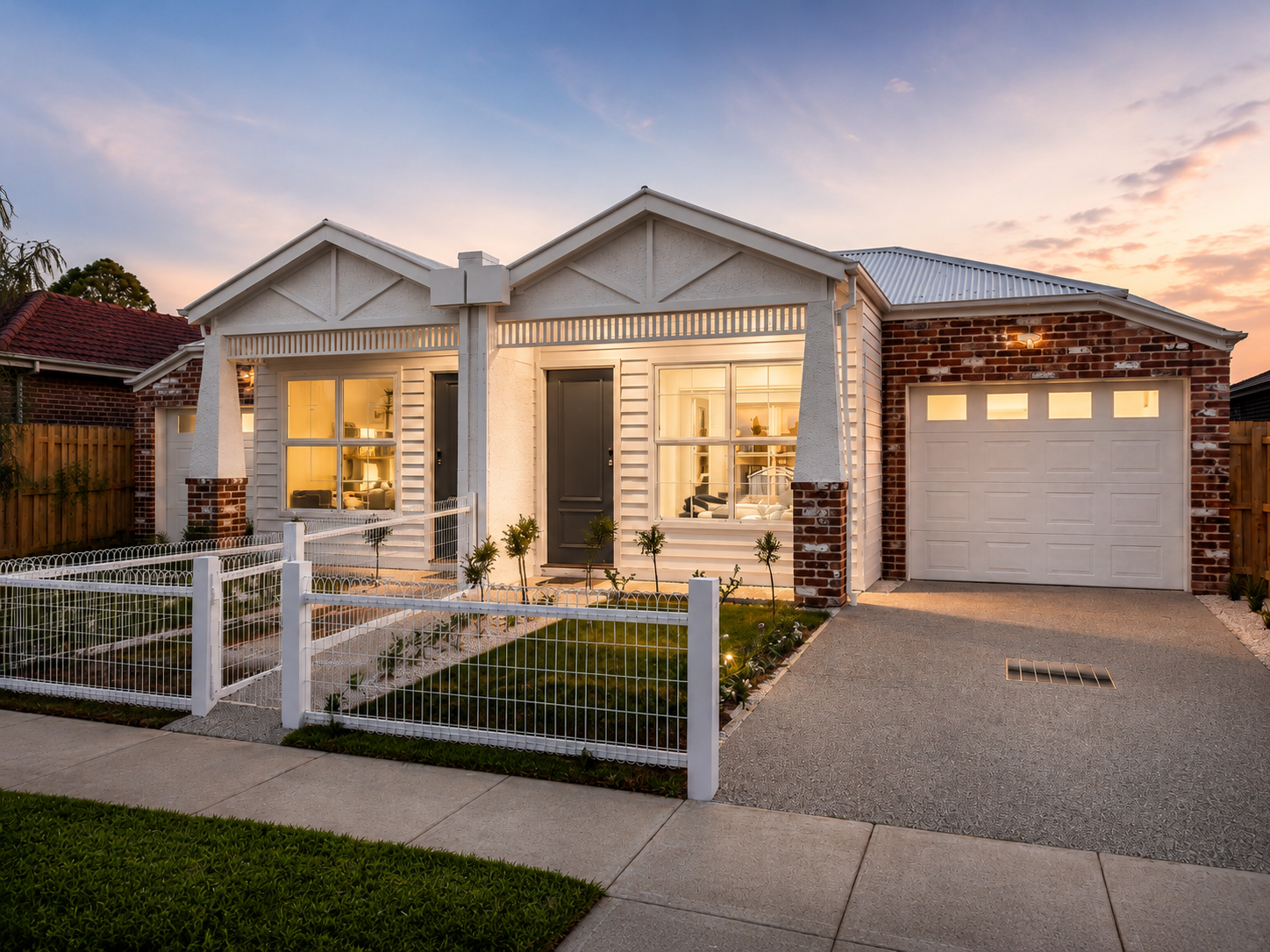 The Hampton duplex facade
