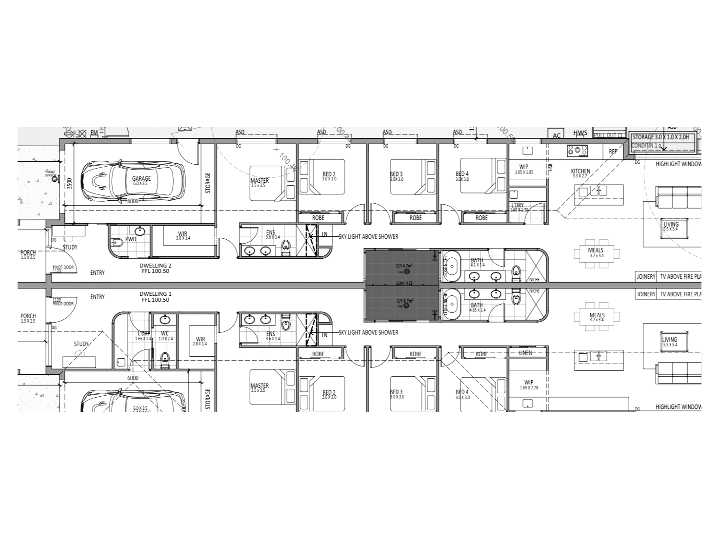 The Carlton duplex floor plan